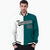 Custom White Aqua Black Bomber Full-Snap Varsity Letterman Split Fashion Jacket