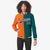 Custom Orange Aqua Black-White Bomber Full-Snap Varsity Letterman Split Fashion Jacket