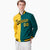 Custom Yellow Aqua Black Bomber Full-Snap Varsity Letterman Split Fashion Jacket