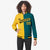 Custom Yellow Aqua Black Bomber Full-Snap Varsity Letterman Split Fashion Jacket