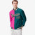 Custom Pink Aqua Black Bomber Full-Snap Varsity Letterman Split Fashion Jacket