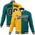 Custom Yellow Aqua Black Bomber Full-Snap Varsity Letterman Split Fashion Jacket