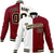 Custom White Burgundy Black-Gold Bomber Full-Snap Varsity Letterman Split Fashion Jacket