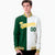 Custom Kelly Green White Gold Bomber Full-Snap Varsity Letterman Split Fashion Jacket