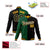 Custom Kelly Green Black Gold Bomber Full-Snap Varsity Letterman Split Fashion Jacket