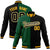 Custom Kelly Green Black Gold Bomber Full-Snap Varsity Letterman Split Fashion Jacket