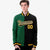 Custom Kelly Green Black Gold Bomber Full-Snap Varsity Letterman Split Fashion Jacket