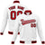 Custom White- Red-Black Bomber Full-Snap Varsity Letterman Jacket