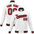 Custom White-Red-Black Bomber Full-Snap Varsity Letterman Jacket