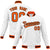 Custom White- Orange-Black Bomber Full-Snap Varsity Letterman Jacket