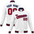 Custom White- Red-Navy Bomber Full-Snap Varsity Letterman Jacket