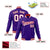 Custom Purple- White-Red Bomber Full-Snap Varsity Letterman Jacket