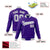 Custom Purple- Gray-White Bomber Full-Snap Varsity Letterman Jacket