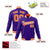 Custom Purple- Orange-White Bomber Full-Snap Varsity Letterman Jacket