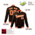 Custom Brown- Orange-White Bomber Full-Snap Varsity Letterman Jacket