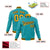 Custom Aqua- Yellow-Black Bomber Full-Snap Varsity Letterman Jacket