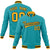 Custom Aqua- Yellow-Black Bomber Full-Snap Varsity Letterman Jacket