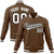 Custom Brown- White- Black Bomber Full-Snap Varsity Letterman Jacket