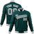 Custom Midnight Green- Gray- White Bomber Full-Snap Varsity Letterman Jacket