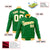 Custom Kelly Green- White-Gold Bomber Full-Snap Varsity Letterman Jacket