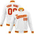 Custom White- Orange-Gold Bomber Full-Snap Varsity Letterman Jacket