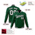 Custom Midnight Green- White-Black Bomber Full-Snap Varsity Letterman Jacket