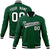 Custom Midnight Green- White-Black Bomber Full-Snap Varsity Letterman Jacket