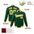 Custom Midnight Green- Yellow-White Bomber Full-Snap Varsity Letterman Jacket