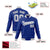 Custom Royal Blue- Gray-White Bomber Full-Snap Varsity Letterman Jacket