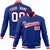 Custom Royal Blue- White-Red Bomber Full-Snap Varsity Letterman Jacket