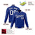 Custom Royal Blue- White-Black Bomber Full-Snap Varsity Letterman Jacket