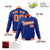 Custom Royal Blue- Orange-White Bomber Full-Snap Varsity Letterman Jacket