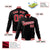 Custom Black- Red-White Bomber Full-Snap Varsity Letterman Jacket