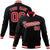 Custom Black- Red-White Bomber Full-Snap Varsity Letterman Jacket