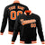 Custom Black- Orange-White Bomber Full-Snap Varsity Letterman Jacket