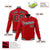 Custom Red-Black-White Bomber Full-Snap Varsity Letterman Jacket