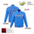 Custom Powder Blue- White-Royal Blue Bomber Full-Snap Varsity Letterman Jacket