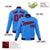 Custom Powder Blue-Red-Navy Bomber Full-Snap Varsity Letterman Jacket