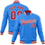 Custom Electric Blue Red-White Bomber Full-Snap Varsity Letterman Jacket