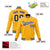 Custom Yellow- Navy-White Bomber Full-Snap Varsity Letterman Jacket