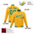 Custom Yellow-Kelly Green- White Bomber Full-Snap Varsity Letterman Jacket