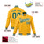 Custom Yellow- Kelly-Green White Bomber Full-Snap Varsity Letterman Jacket