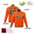 Custom Orange- Black-White Bomber Full-Snap Varsity Letterman Jacket