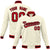 Custom Cream- Red-Black Bomber Full-Snap Varsity Letterman Jacket