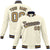 Custom Cream- Old Gold- Black Bomber Full-Snap Varsity Letterman Jacket