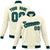 Custom Cream- Aqua-Black Bomber Full-Snap Varsity Letterman Jacket