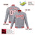 Custom Gray-White-Red Bomber Full-Snap Varsity Letterman Jacket