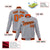 Custom Gray- Orange-Black Bomber Full-Snap Varsity Letterman Jacket