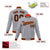 Custom Gray- Black-Orange Bomber Full-Snap Varsity Letterman Jacket