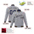 Custom Gray- Navy- Old-Gold Bomber Full-Snap Varsity Letterman Jacket